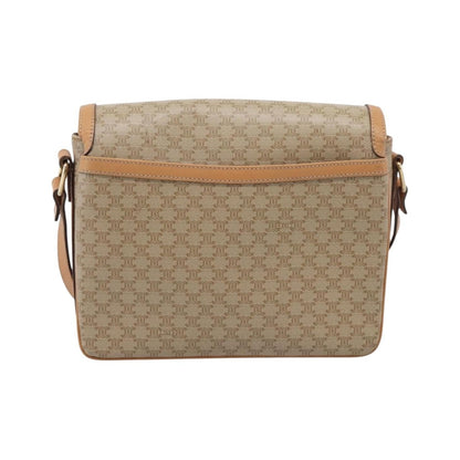 Celine Macadam Shoulder Canvas, Beige, Canvas, Crossbody Bag
