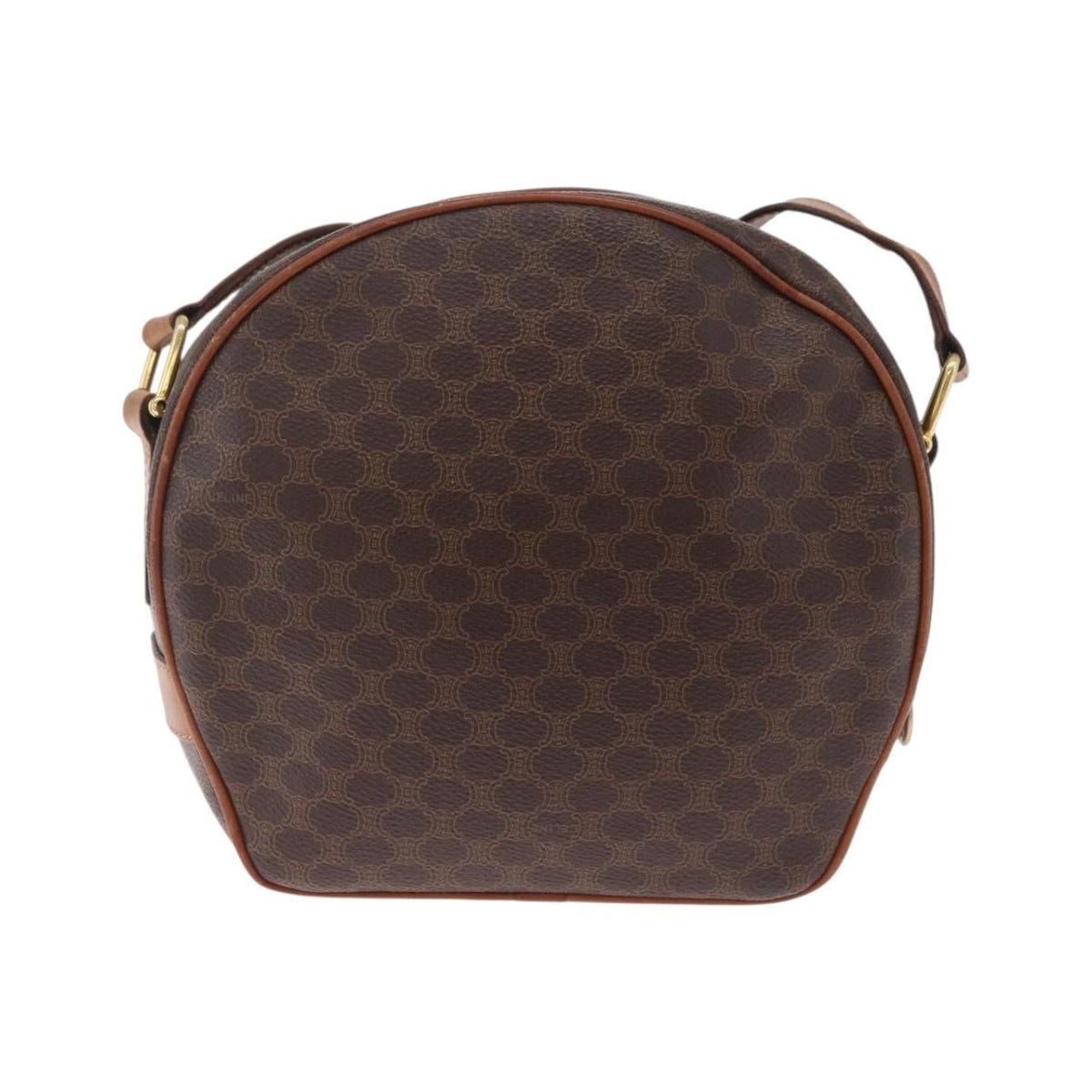 Celine Macadam Shoulder Leather, Brown, Canvas, Crossbody Bag