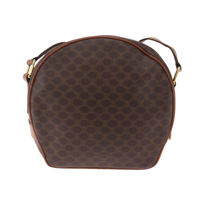 Celine Macadam Shoulder Leather, Brown, Canvas, Crossbody Bag