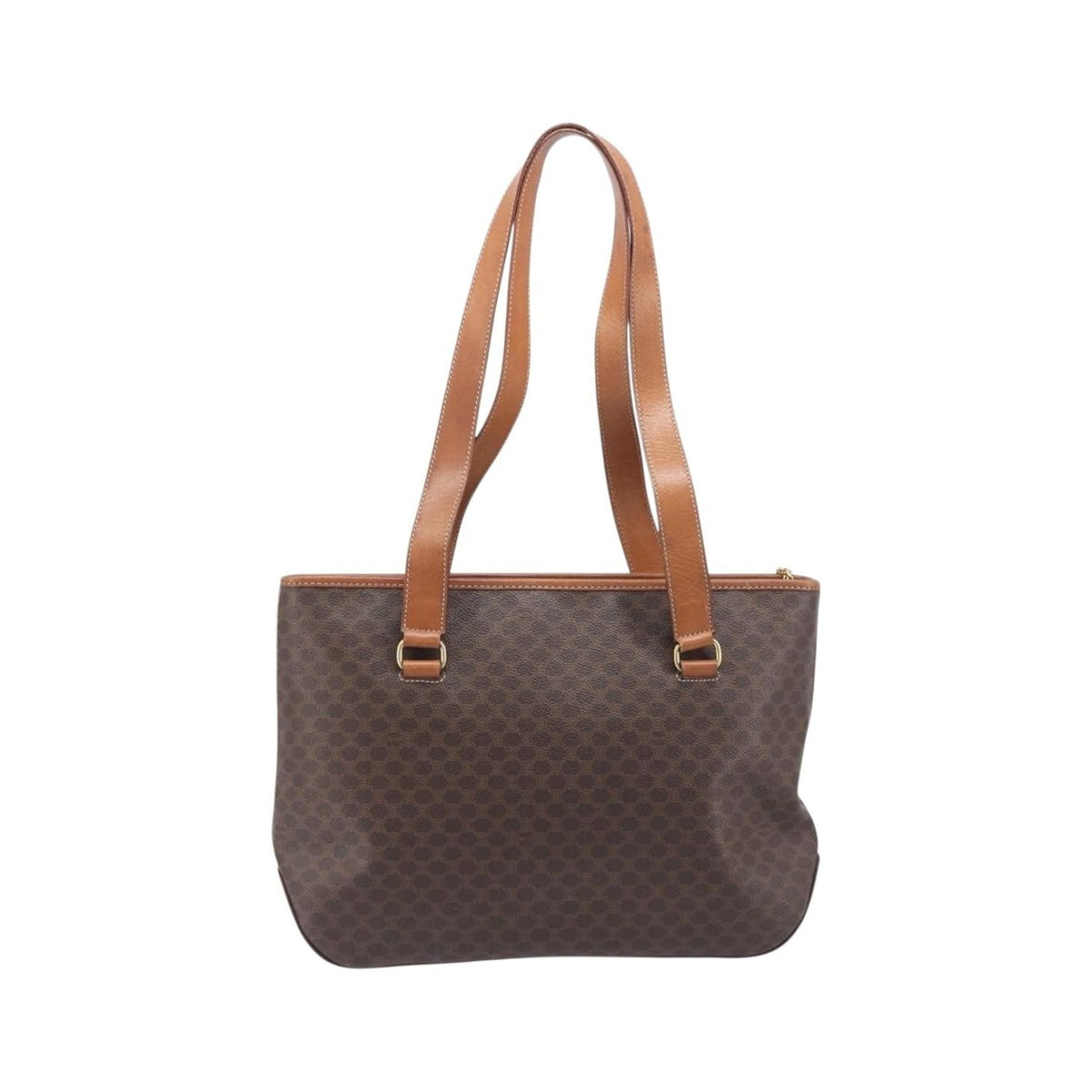 Celine Macadam Shoulder Leather, Brown, Canvas, Crossbody Bag