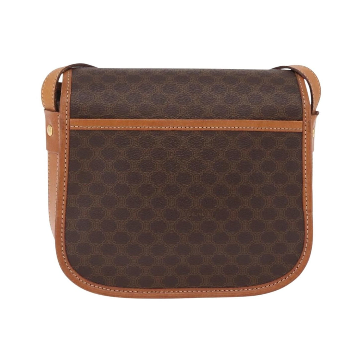 Celine Macadam Shoulder PVC Leather, Brown, Canvas, Crossbody Bag