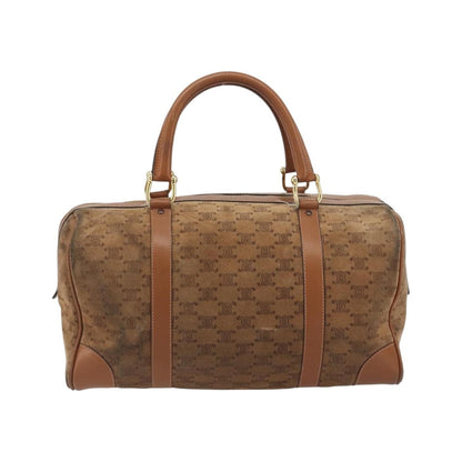 Celine Macadam Suede, Brown, Suede, Tote Bag