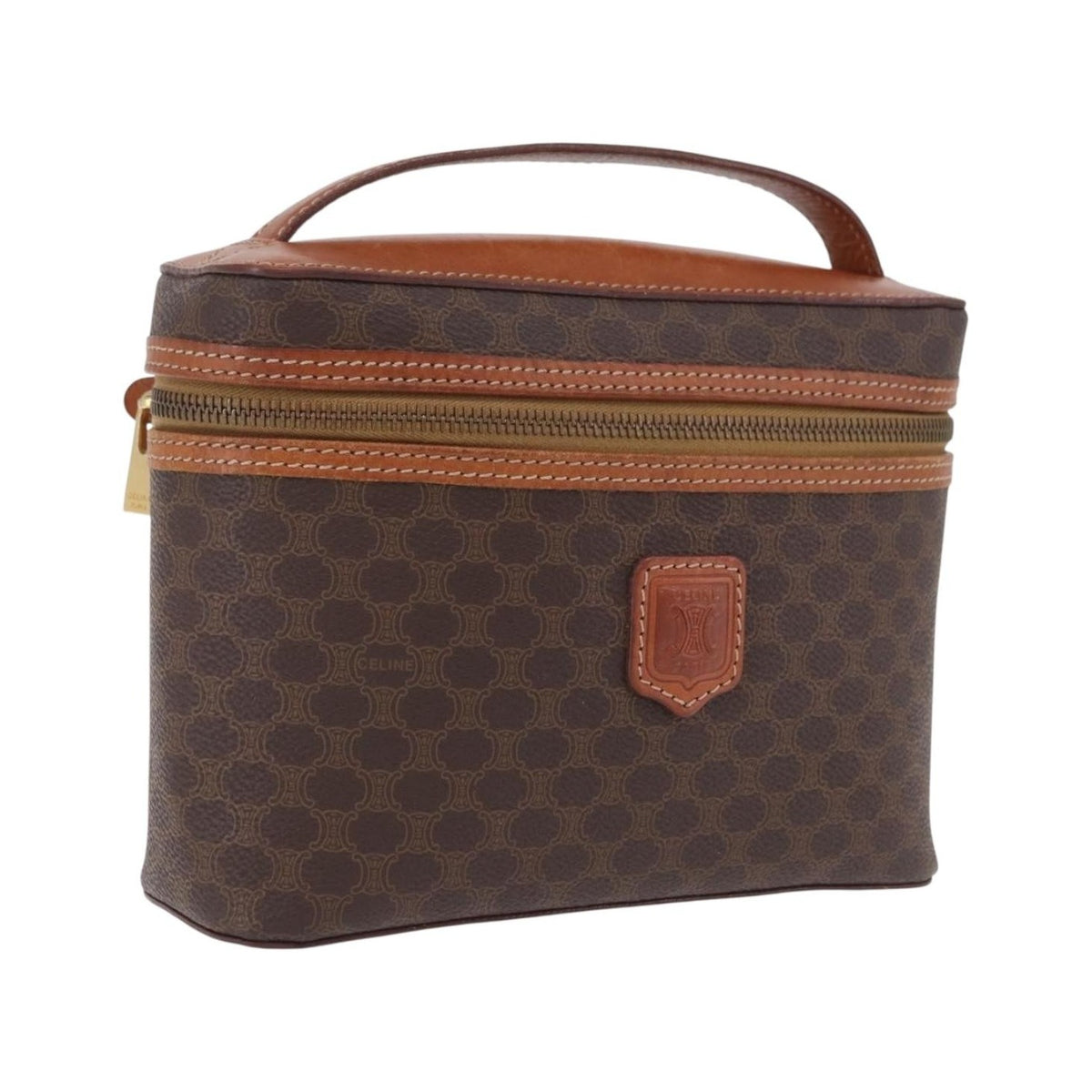 Celine Macadam Vanity Canvas, Brown, Canvas, Clutch