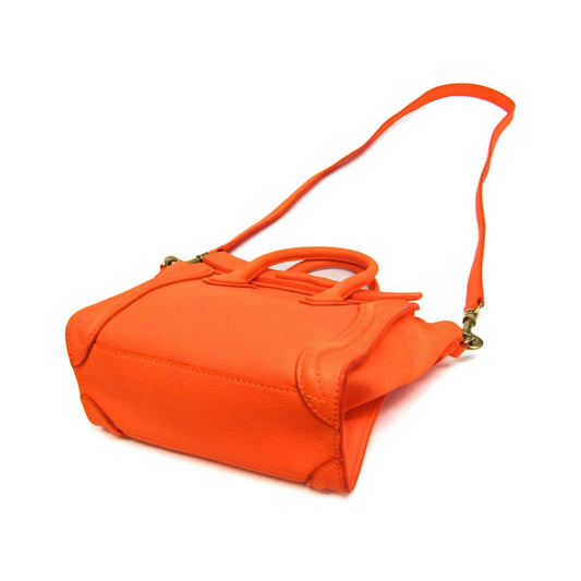 Celine Multicolor Luggage Leather, Orange, Leather, Handbag