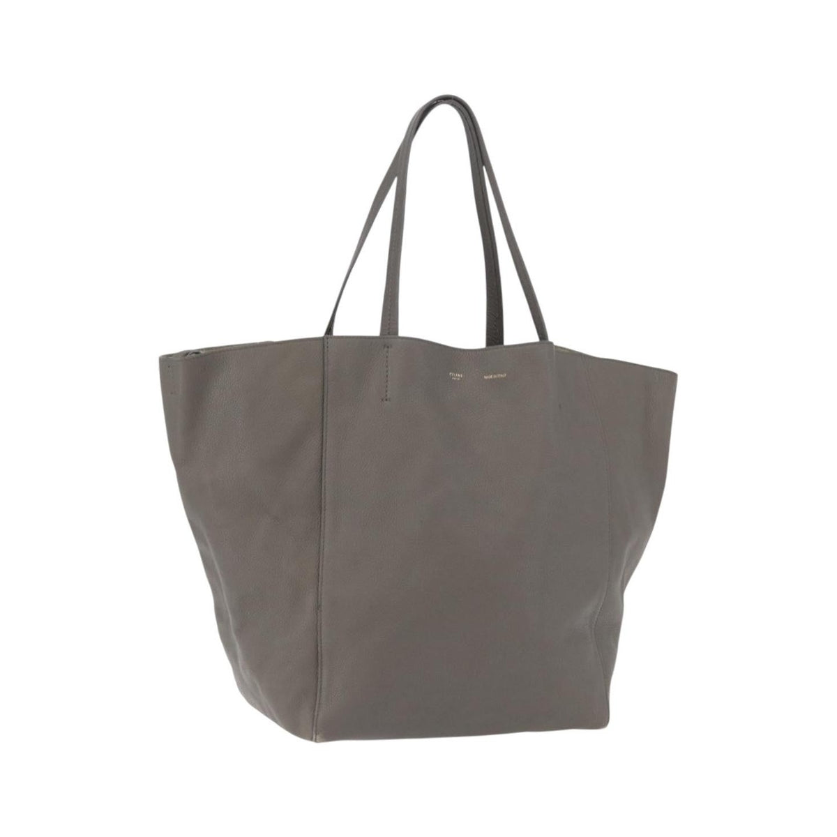 Celine Phantom Cabas Leather, Gray, Leather, Tote Bag