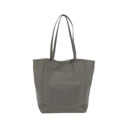 Celine Phantom Cabas Tote Leather, Gray, Leather, Tote Bag