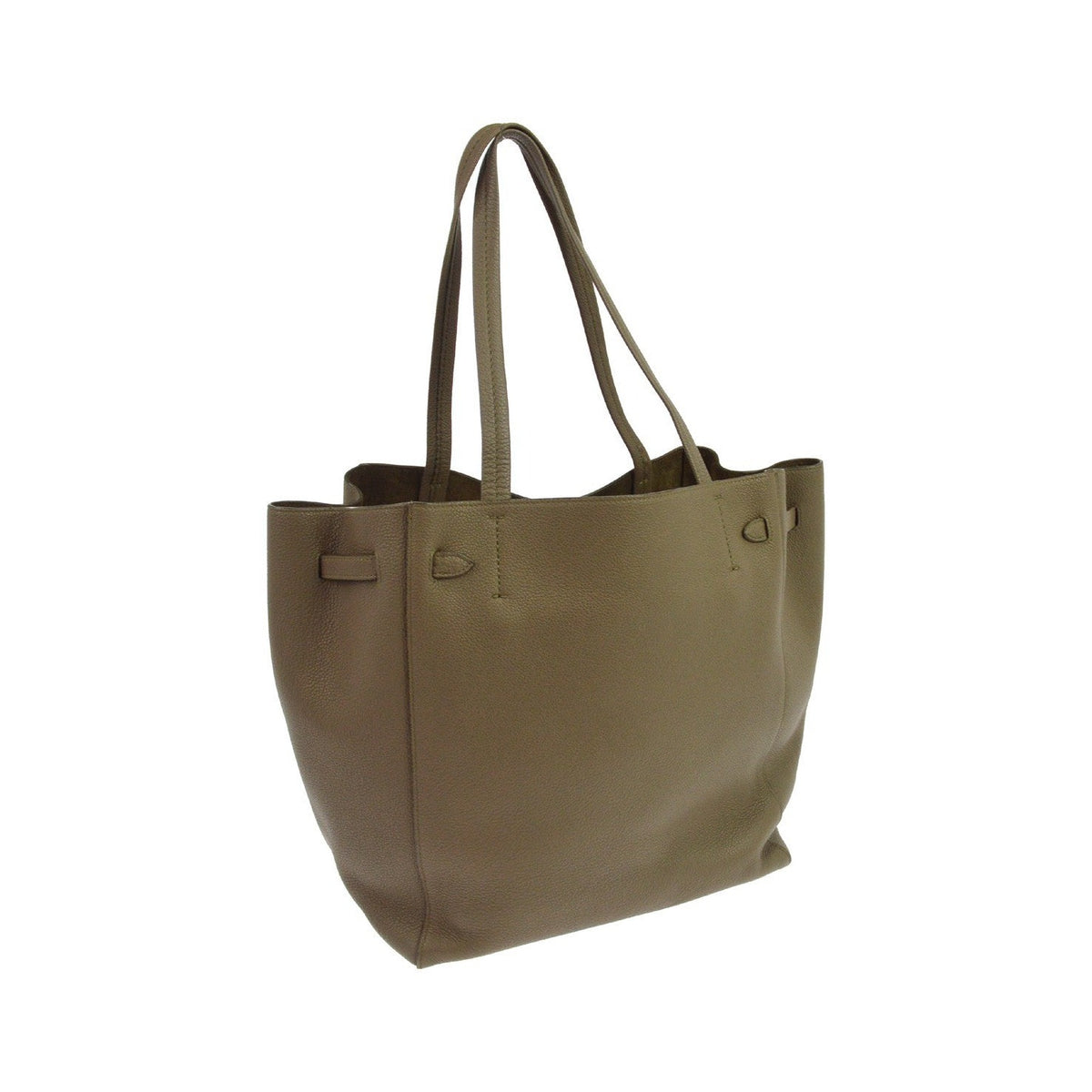Celine Phantom Tie Cabas Leather, Gray, Leather, Tote Bag