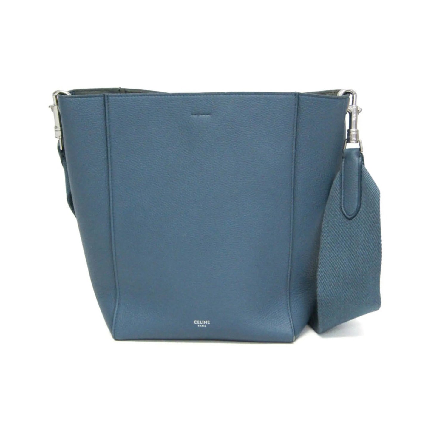 Celine Sangle Seau Calfskin, Blue, Leather, Shoulder Bag