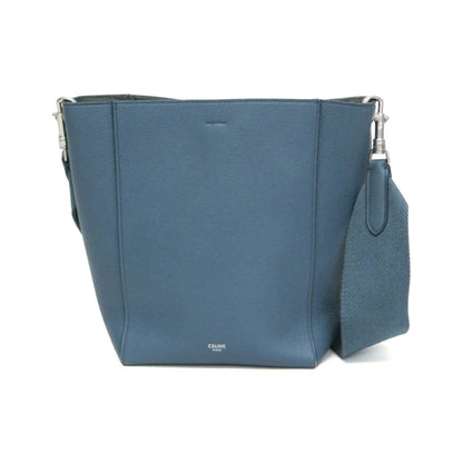 Celine Sangle Seau Calfskin, Blue, Leather, Shoulder Bag