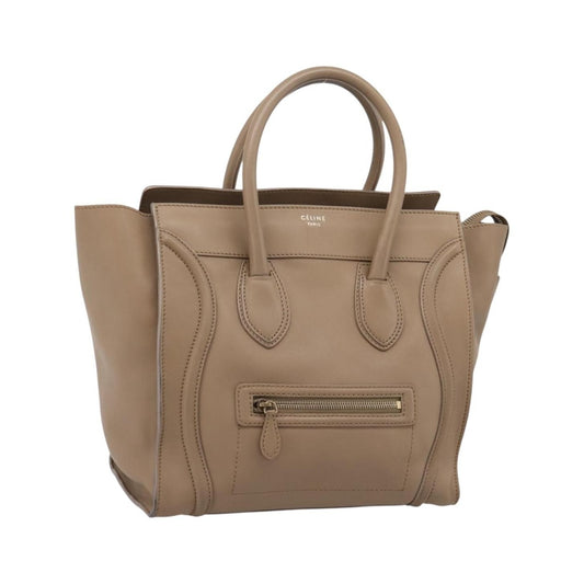 Celine Shopper Luggage Leather, Beige, Leather, Handbag