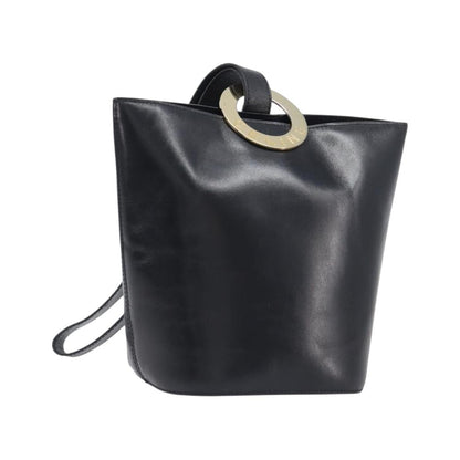 Celine Shoulder bag circle logo Leather, Black, Leather, Shoulder Bag