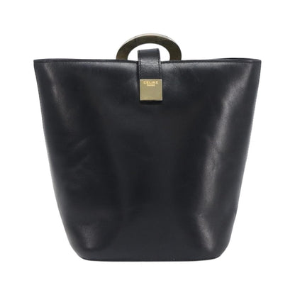 Celine Shoulder bag circle logo Leather, Black, Leather, Shoulder Bag