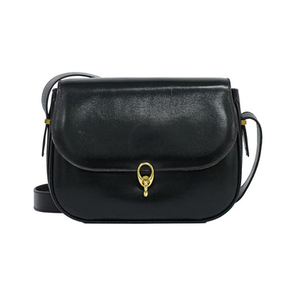 Celine Shoulder Leather, Black, Leather, Shoulder Bag