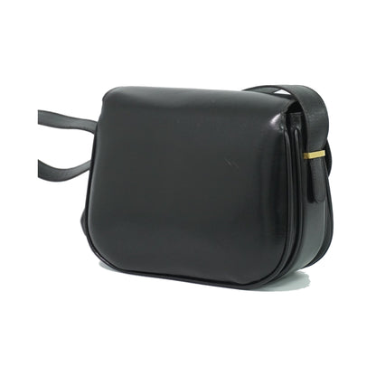 Celine Shoulder Leather, Black, Leather, Shoulder Bag