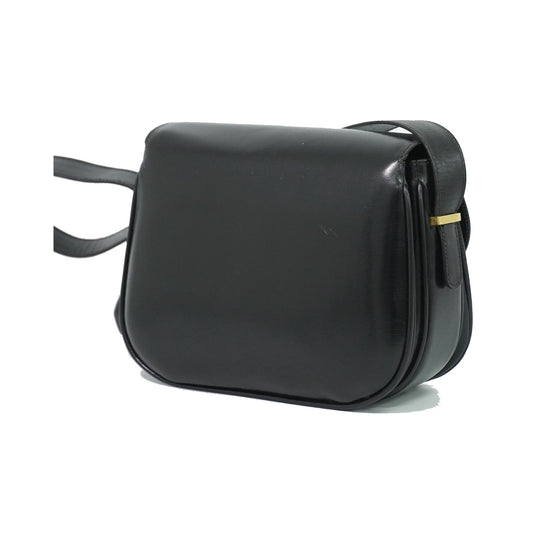 Celine Shoulder Leather, Black, Leather, Shoulder Bag