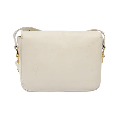 Celine Shoulder Leather, White, Leather, Shoulder Bag