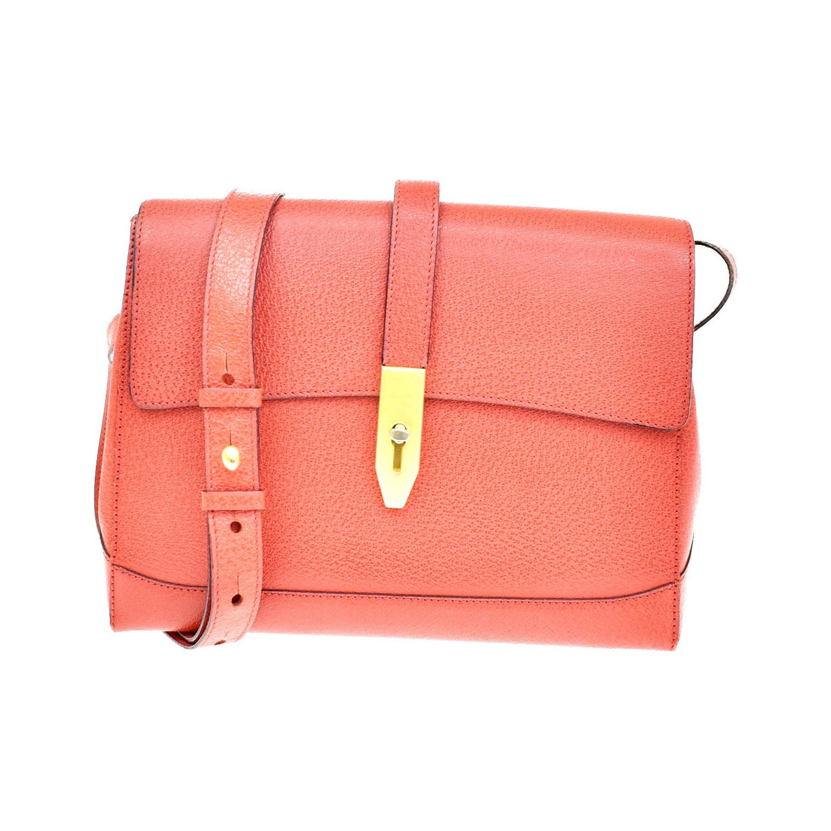 Celine Shoulder Leather, Red, Leather, Shoulder Bag