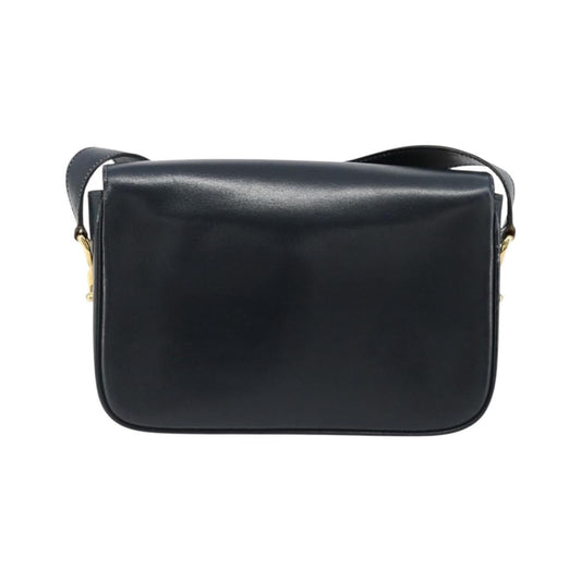 Celine Shoulder Leather, Navy, Leather, Shoulder Bag