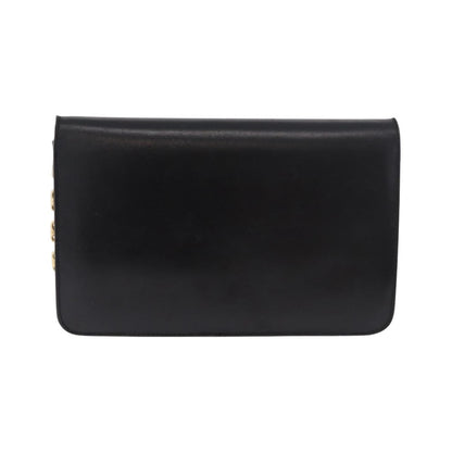 Celine Shoulder Leather, Black, Leather, Shoulder Bag