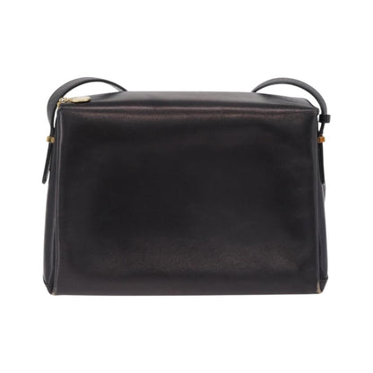 Celine Shoulder Leather, Black, Leather, Shoulder Bag