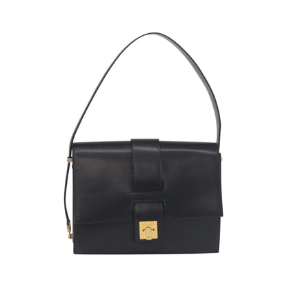 Celine Shoulder Leather, Navy, Leather, Shoulder Bag