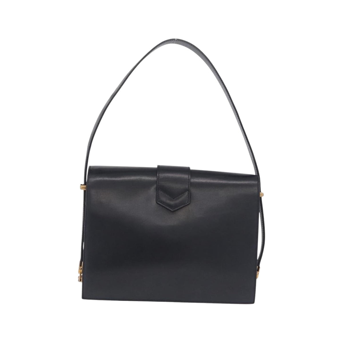 Celine Shoulder Leather, Navy, Leather, Shoulder Bag