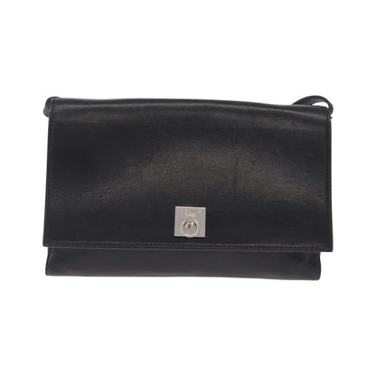Celine Shoulder Leather, Black, Leather, Shoulder Bag