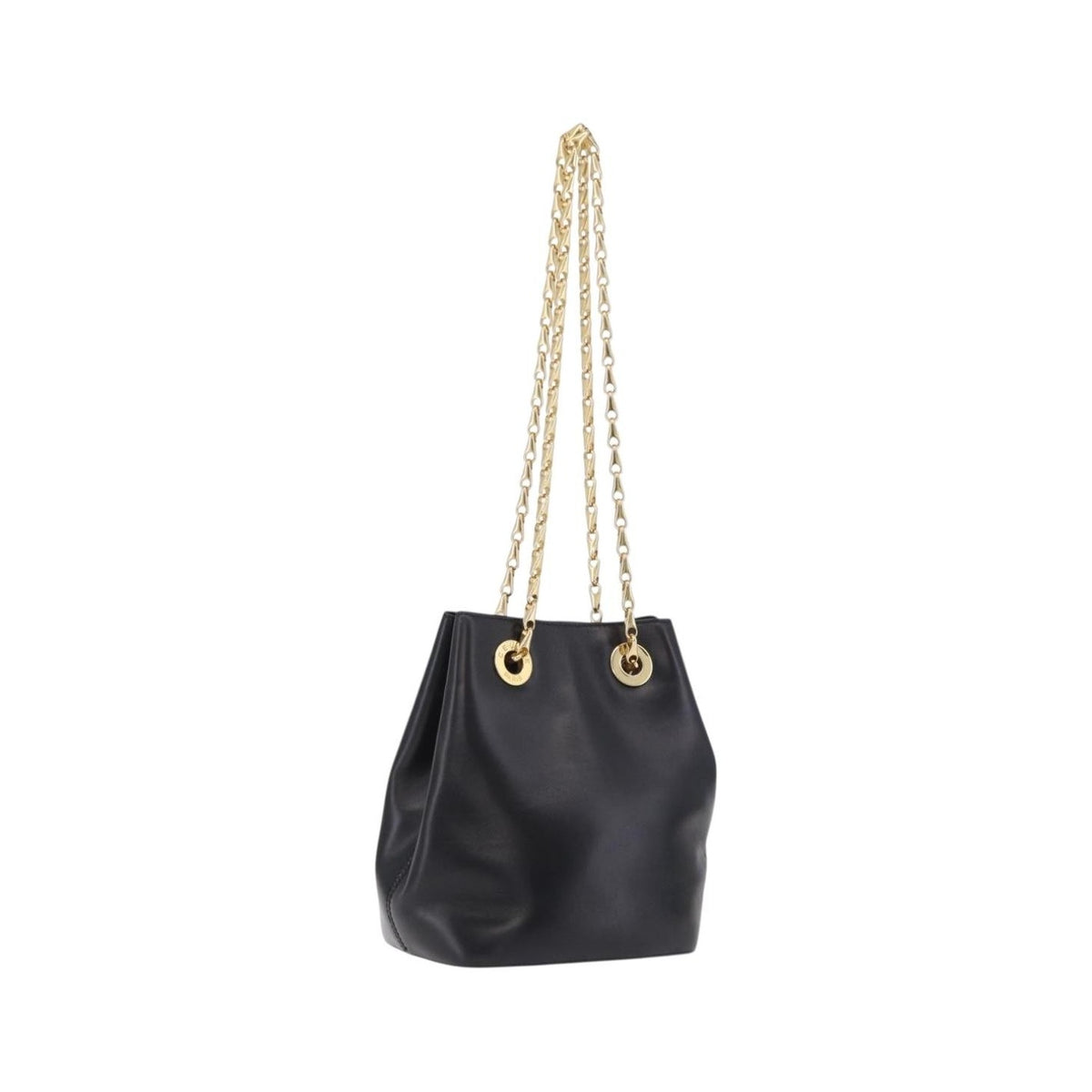 Celine Shoulder Leather, Black, Leather, Shoulder Bag