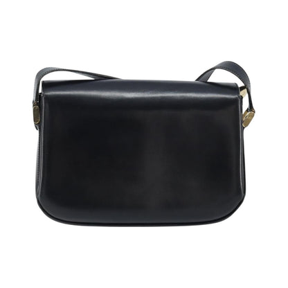 Celine Shoulder Leather, Black, Leather, Shoulder Bag