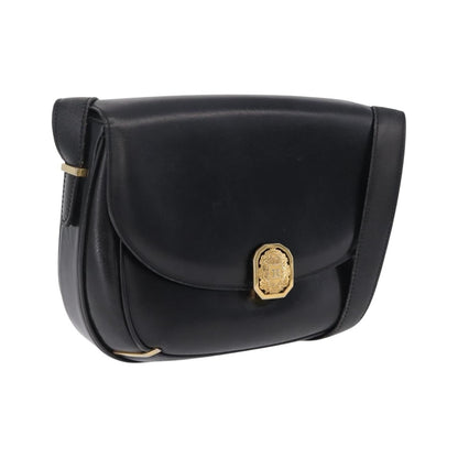 Celine Shoulder Leather, Black, Leather, Shoulder Bag