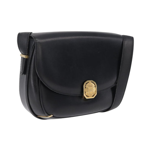 Celine Shoulder Leather, Black, Leather, Shoulder Bag