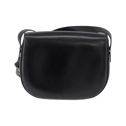 Celine Shoulder Leather, Black, Leather, Shoulder Bag