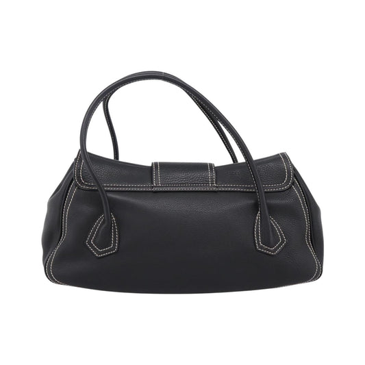 Celine Shoulder Leather, Black, Leather, Shoulder Bag