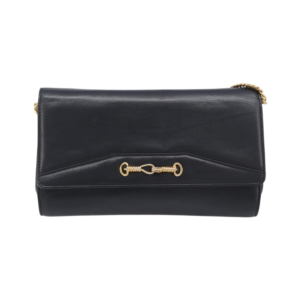 Celine Shoulder Leather, Black, Leather, Shoulder Bag