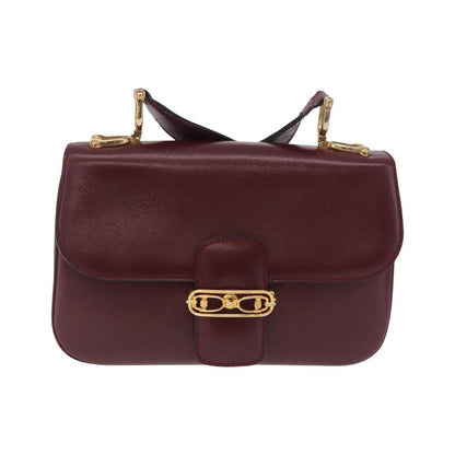Celine Shoulder Leather, Burgundy, Leather, Shoulder Bag
