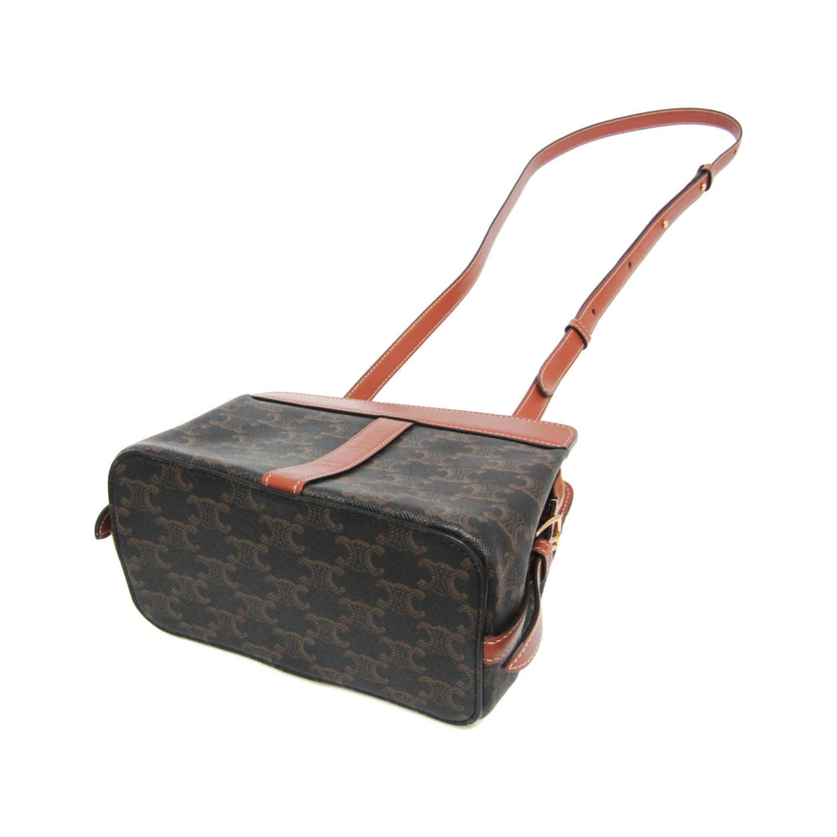 Celine Teen Cabas De France Triomphe Coated Canvas, Brown, Canvas, Handbag
