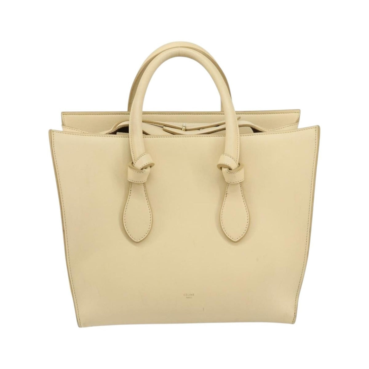 Celine Tie Tote Leather, Beige, Leather, Tote Bag