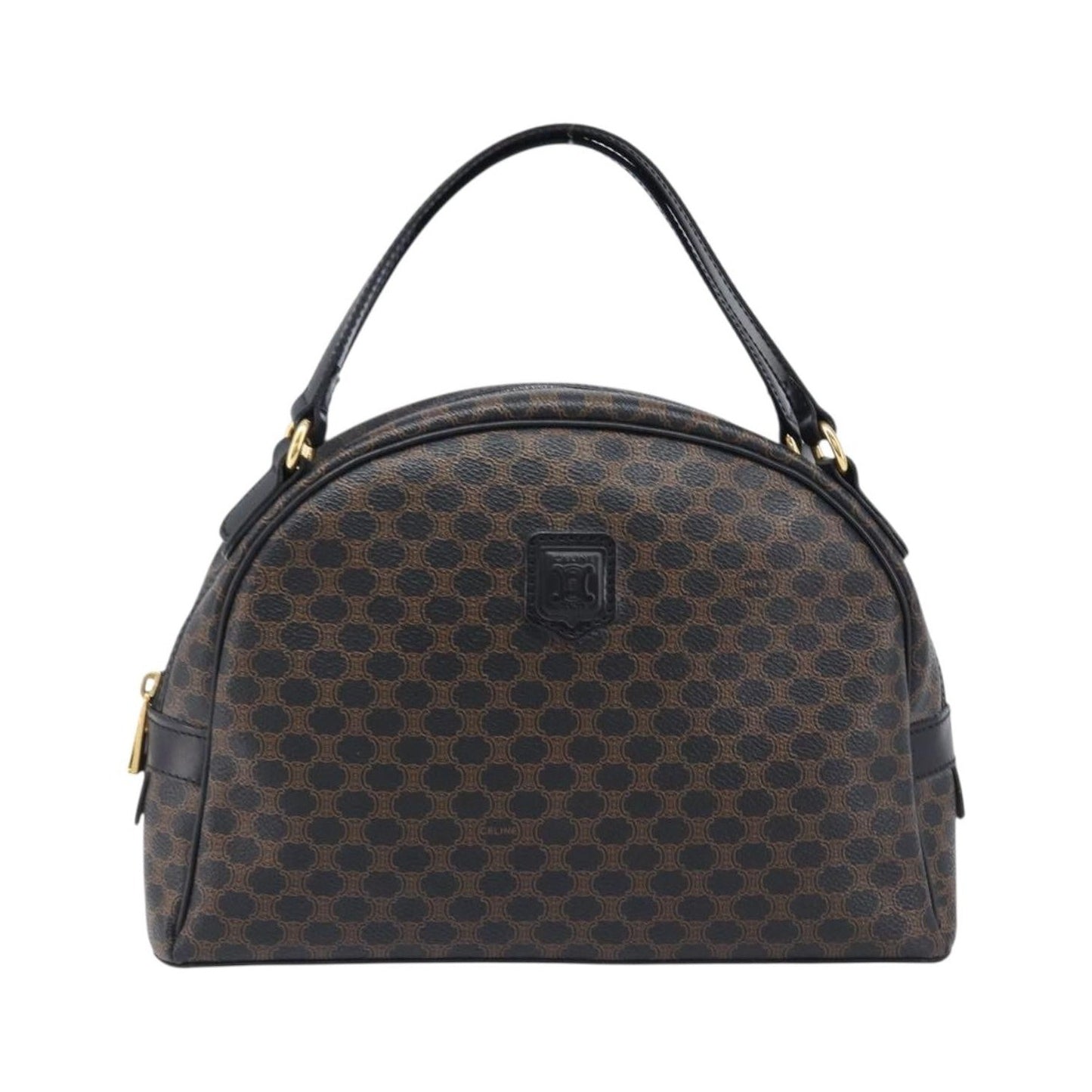 Celine Top Handle Leather, Black, PVC, Handbag