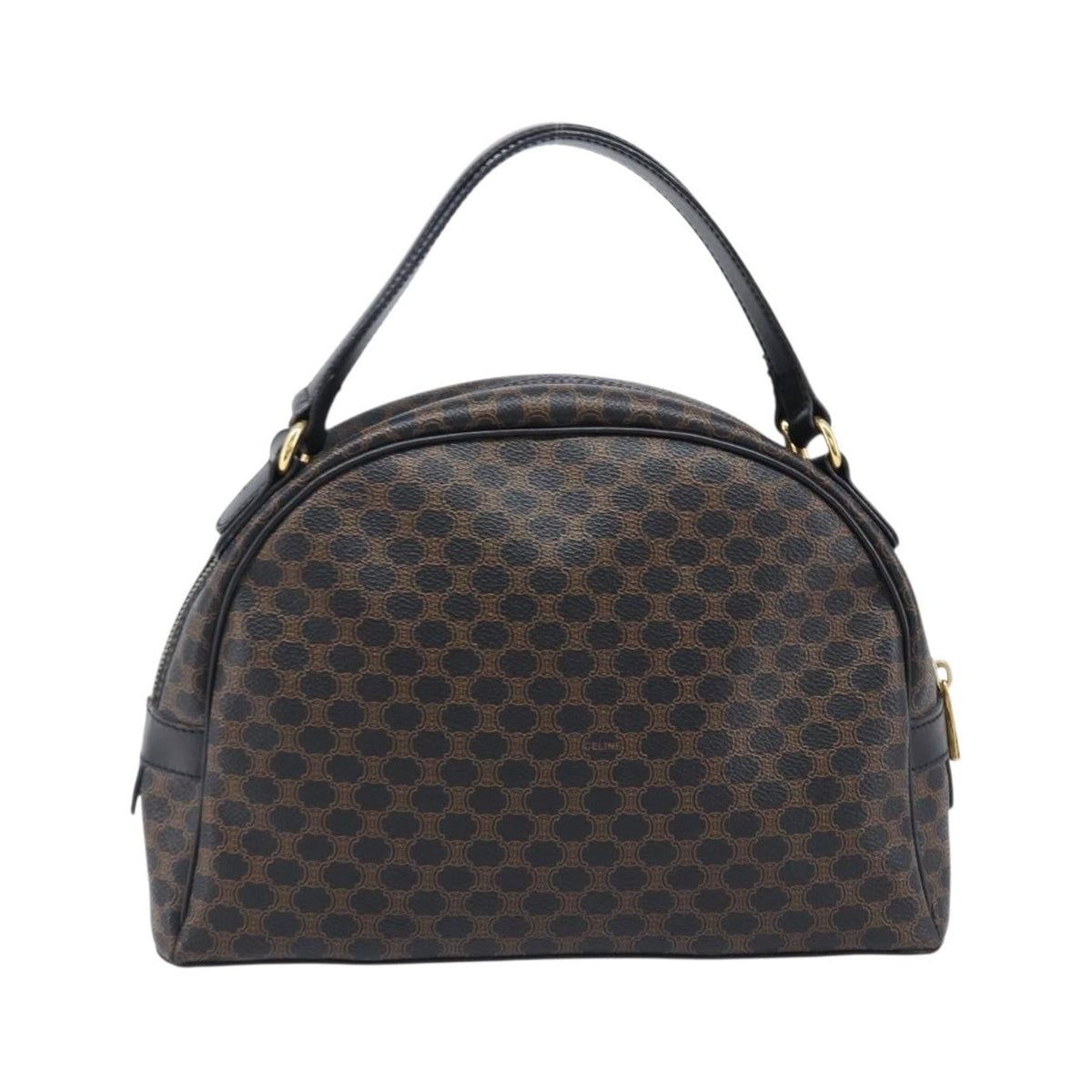 Celine Top Handle Leather, Black, PVC, Handbag