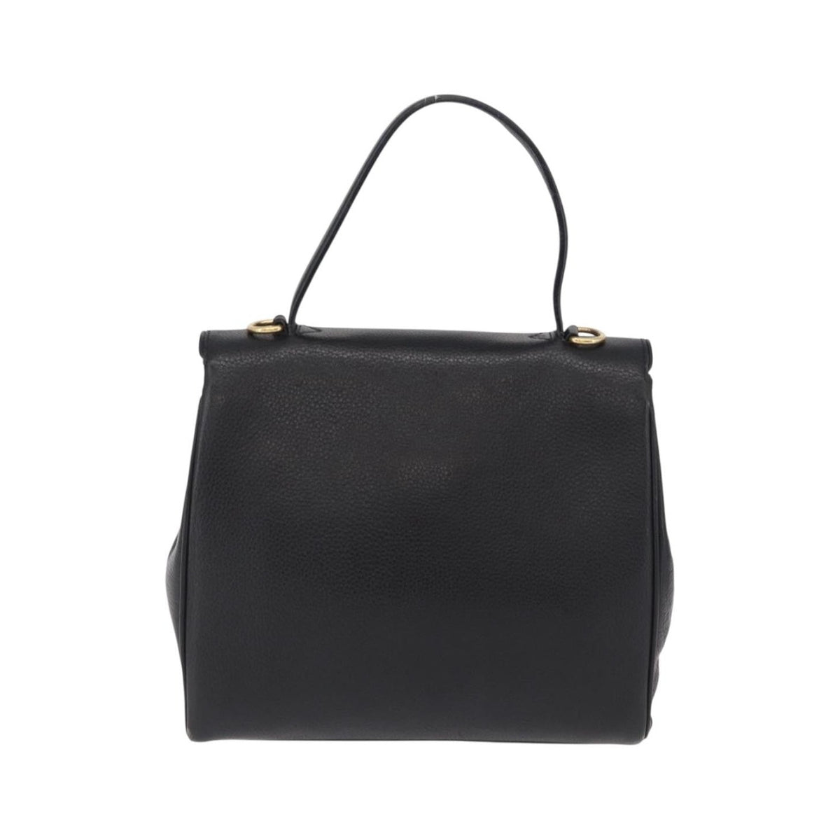 Celine Top Handle Leather, Black, Leather, Handbag