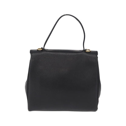 Celine Top Handle Leather, Black, Leather, Handbag