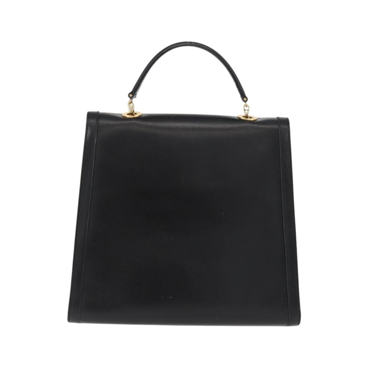 Celine Top Handle Leather, Black, Leather, Handbag