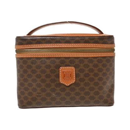 Celine Top Handle Vanity Box Triomphe Coated Canvas, Brown, Canvas, Handbag