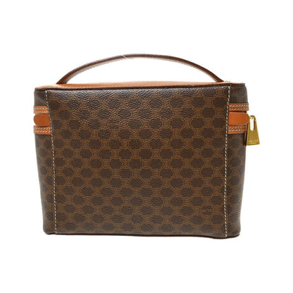 Celine Top Handle Vanity Box Triomphe Coated Canvas, Brown, Canvas, Handbag