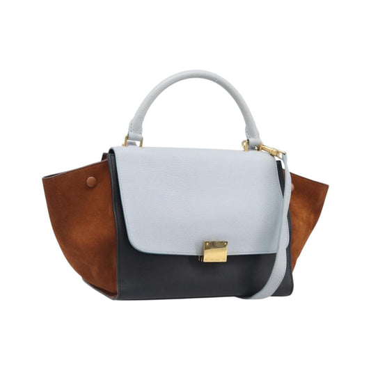 Celine Trapeze Leather, Blue, Leather, Handbag