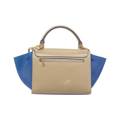 Celine Trapeze Leather, Beige, Leather, Handbag