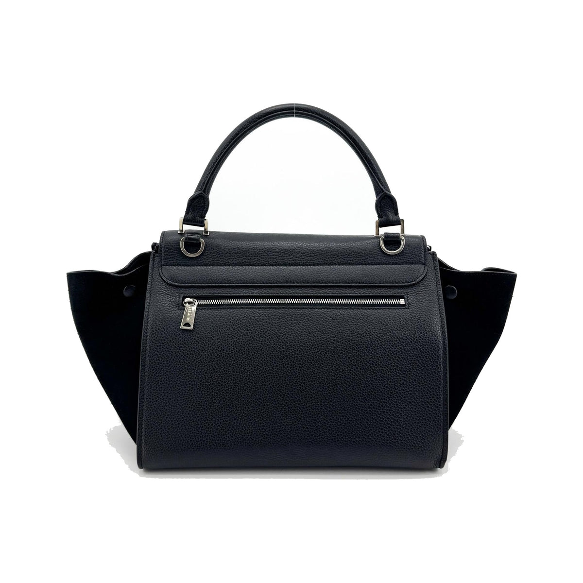 Celine Trapeze Leather, Black, Leather, Handbag