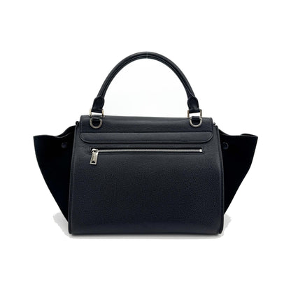 Celine Trapeze Leather, Black, Leather, Handbag