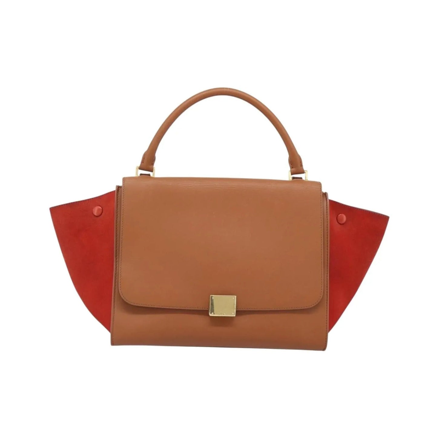 Celine Trapeze Leather with Suede, Brown, Leather, Handbag