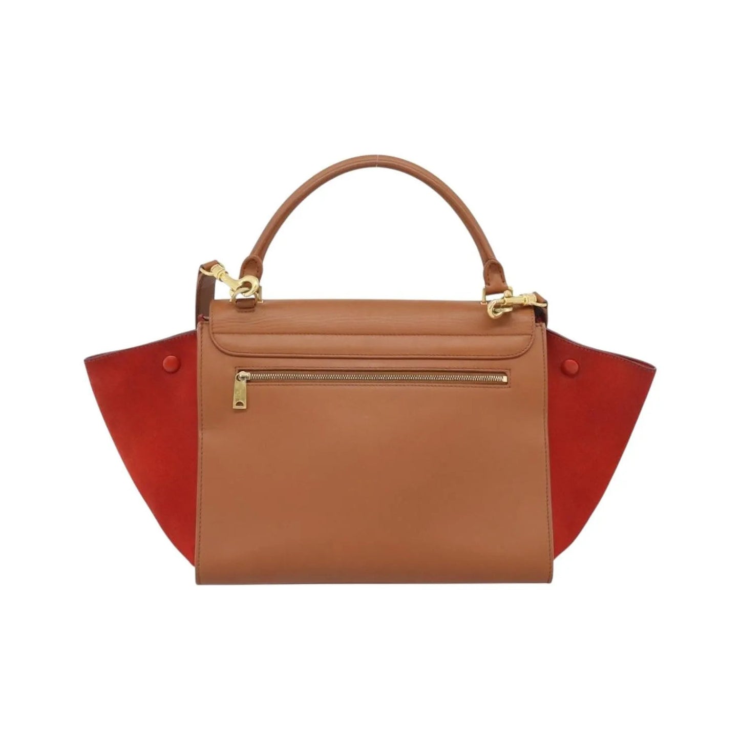 Celine Trapeze Leather with Suede, Brown, Leather, Handbag